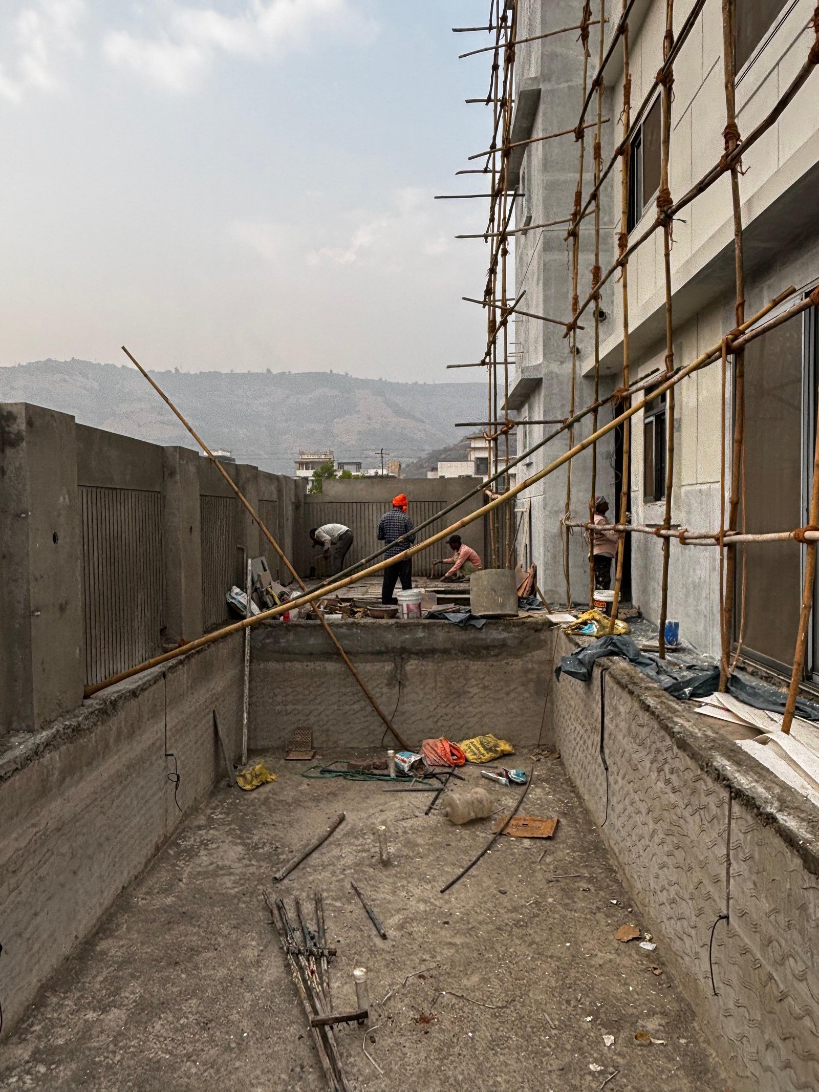 Terrace before completion